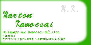 marton kamocsai business card